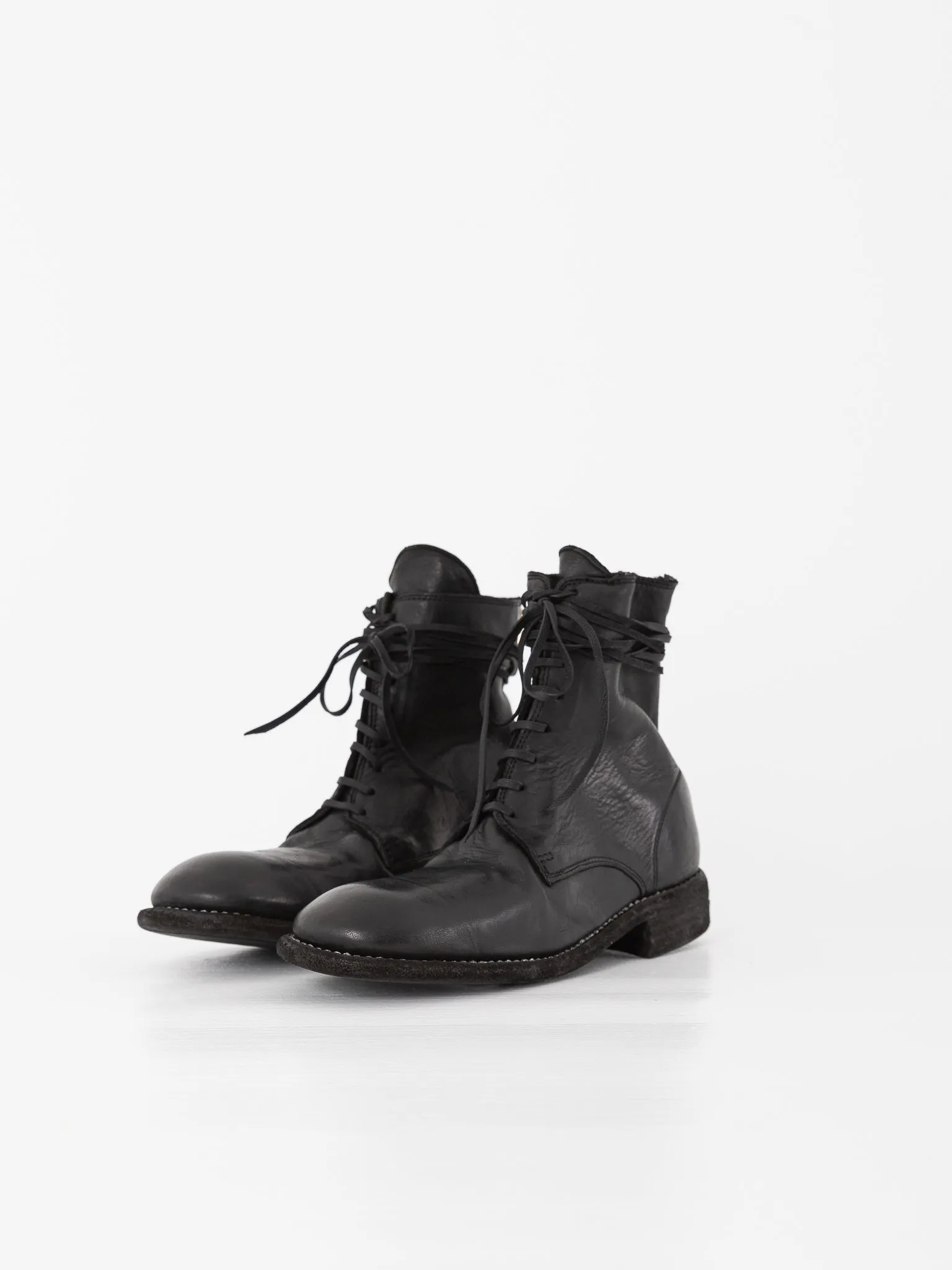 Guidi Front Tie/Back Zip Boot 995BZ, Black