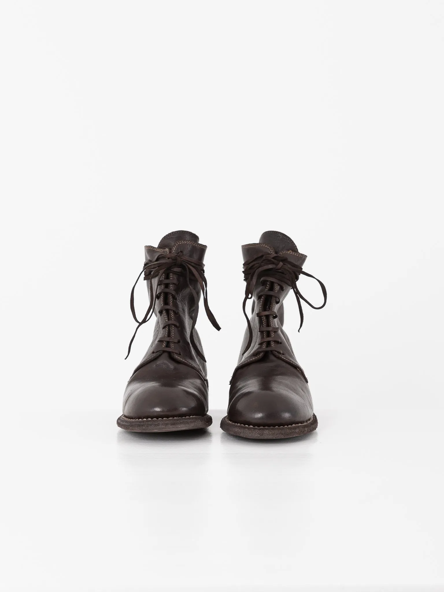 Guidi Front Tie/Back Zip Boot 995BZ, Dark Brown