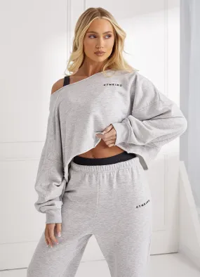 Gym King Move Your Way Crop Sweatshirt  - Snow Marl