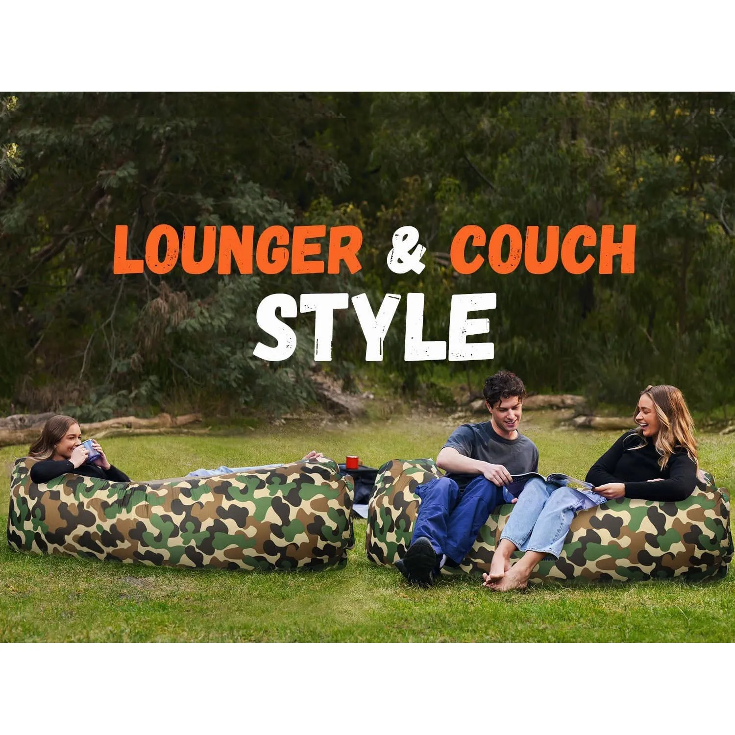 Inflatable Lounger Air Sofa Chair, Portable Waterproof Couch for Hiking, Picnics, Outdoor