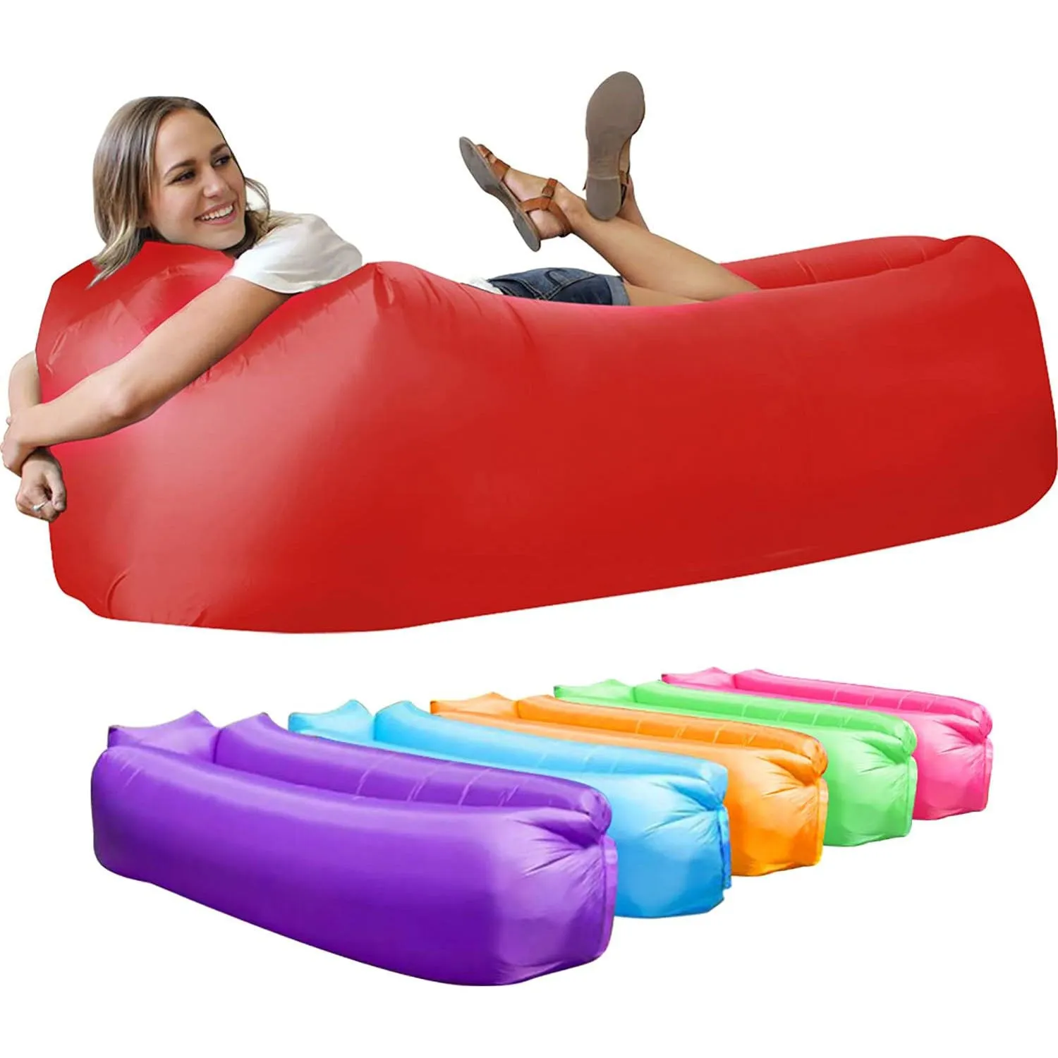 Inflatable Lounger Air Sofa Chair, Portable Waterproof Couch for Hiking, Picnics, Outdoor