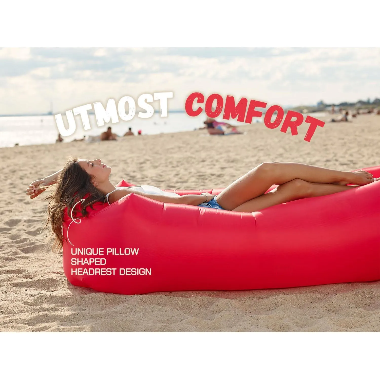 Inflatable Lounger Air Sofa Chair, Portable Waterproof Couch for Hiking, Picnics, Outdoor