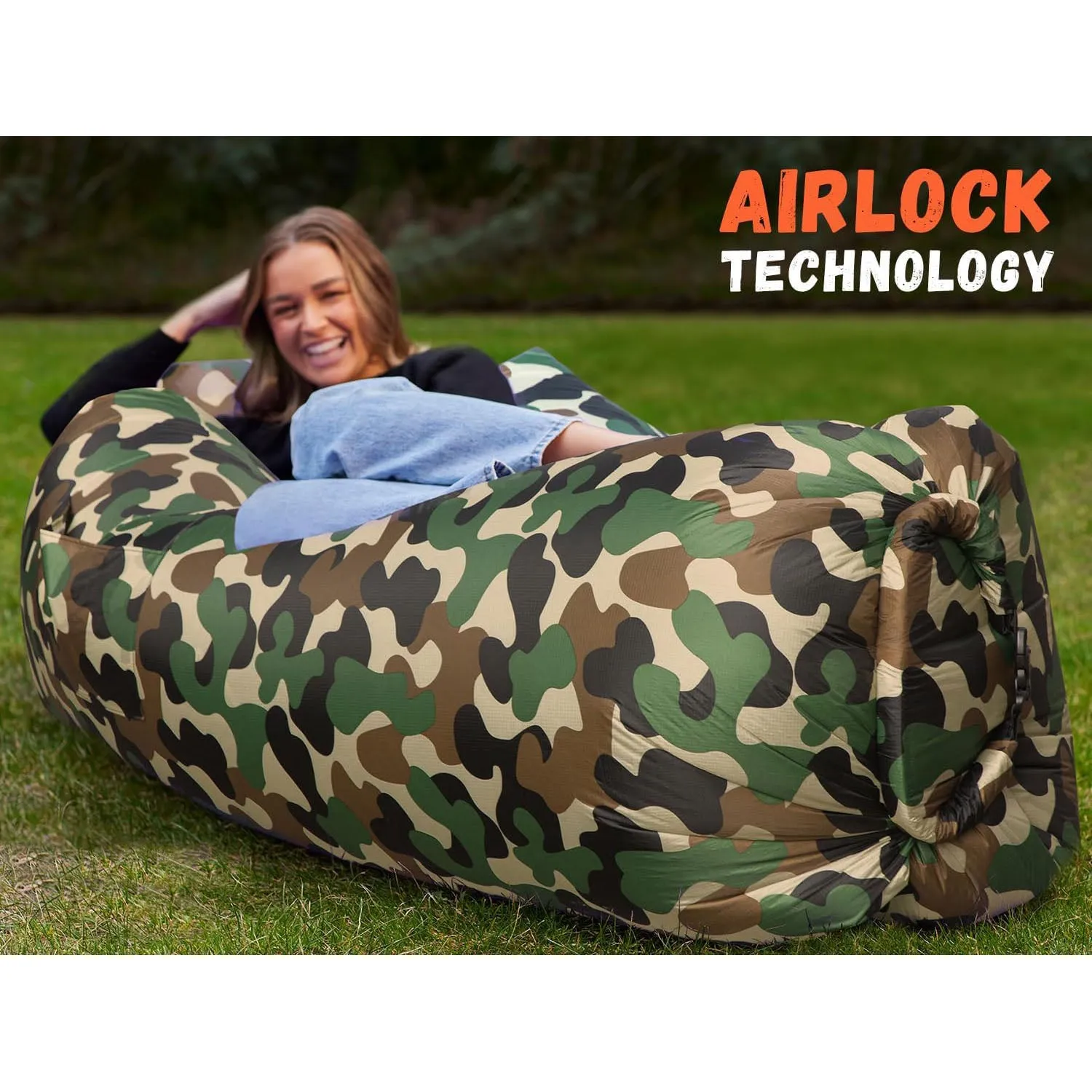 Inflatable Lounger Air Sofa Chair, Portable Waterproof Couch for Hiking, Picnics, Outdoor