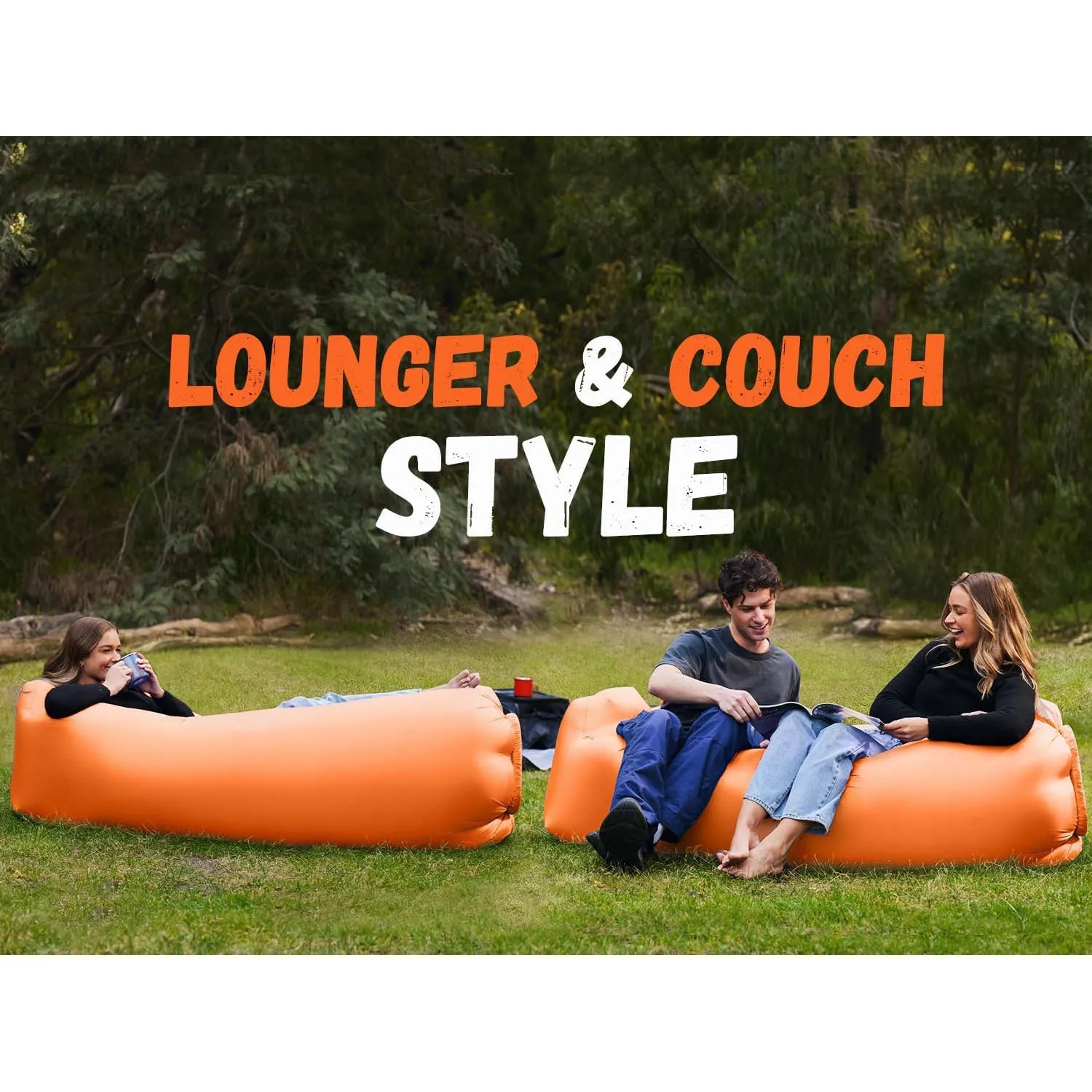 Inflatable Lounger Air Sofa Chair, Portable Waterproof Couch for Hiking, Picnics, Outdoor