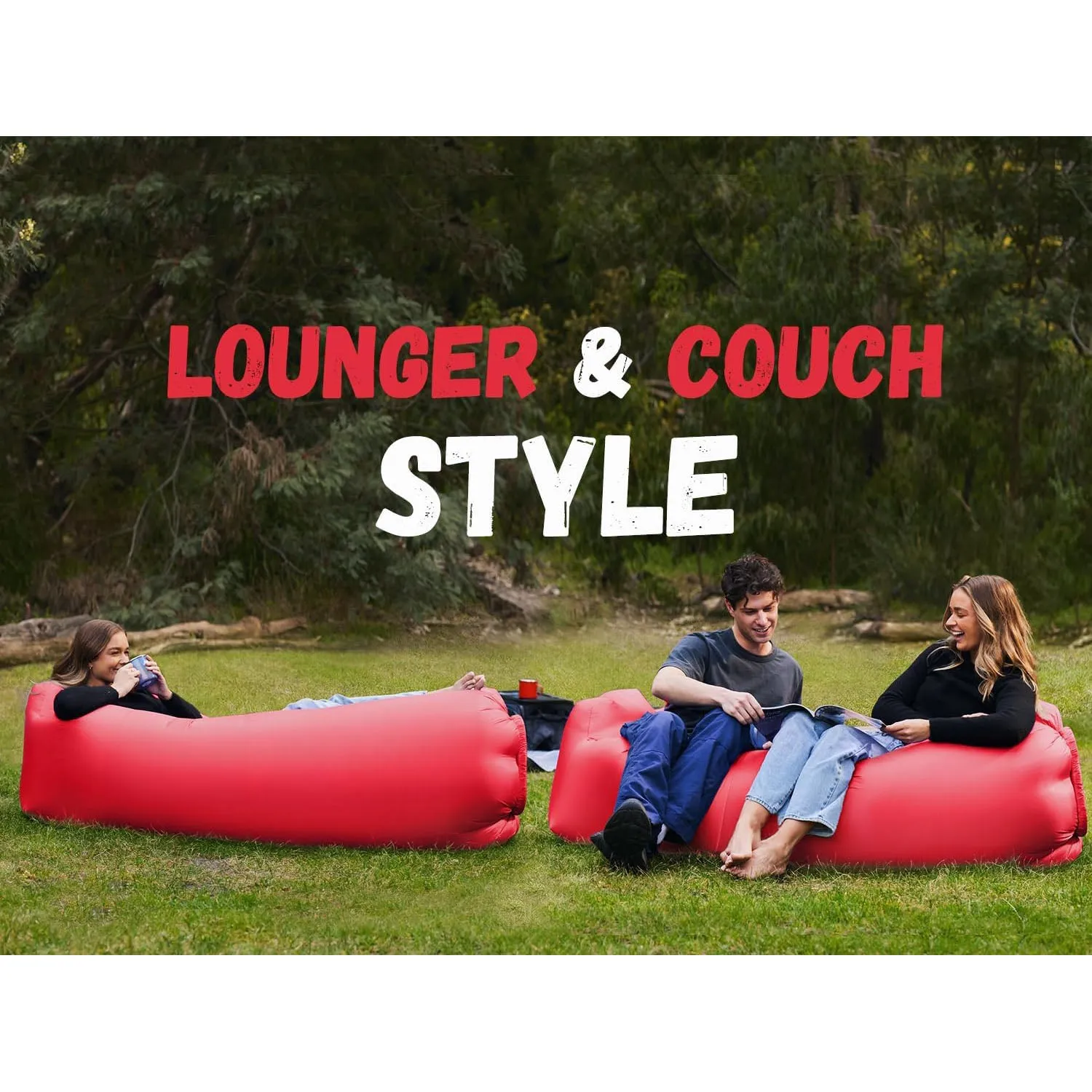 Inflatable Lounger Air Sofa Chair, Portable Waterproof Couch for Hiking, Picnics, Outdoor