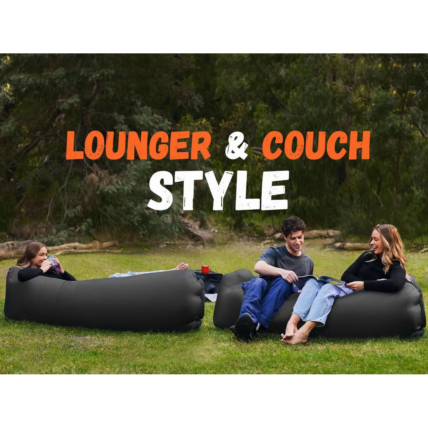 Inflatable Lounger Air Sofa Chair, Portable Waterproof Couch for Hiking, Picnics, Outdoor