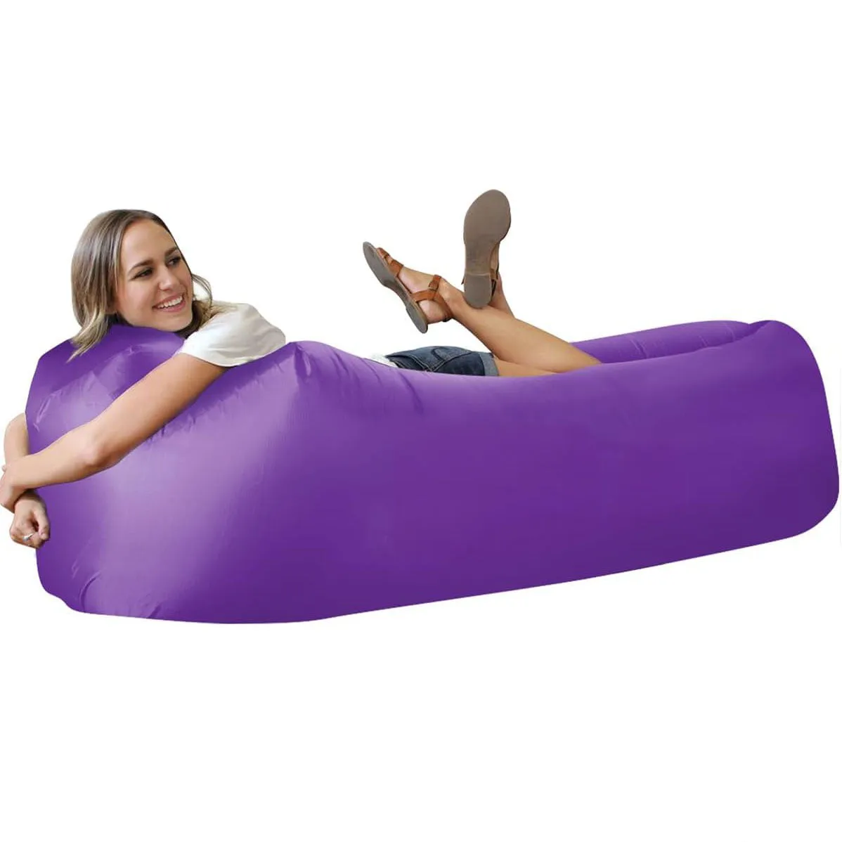 Inflatable Lounger Air Sofa Chair, Portable Waterproof Couch for Hiking, Picnics, Outdoor