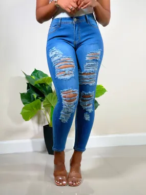 Jessie High Waist Ankle Jeans-Indigo