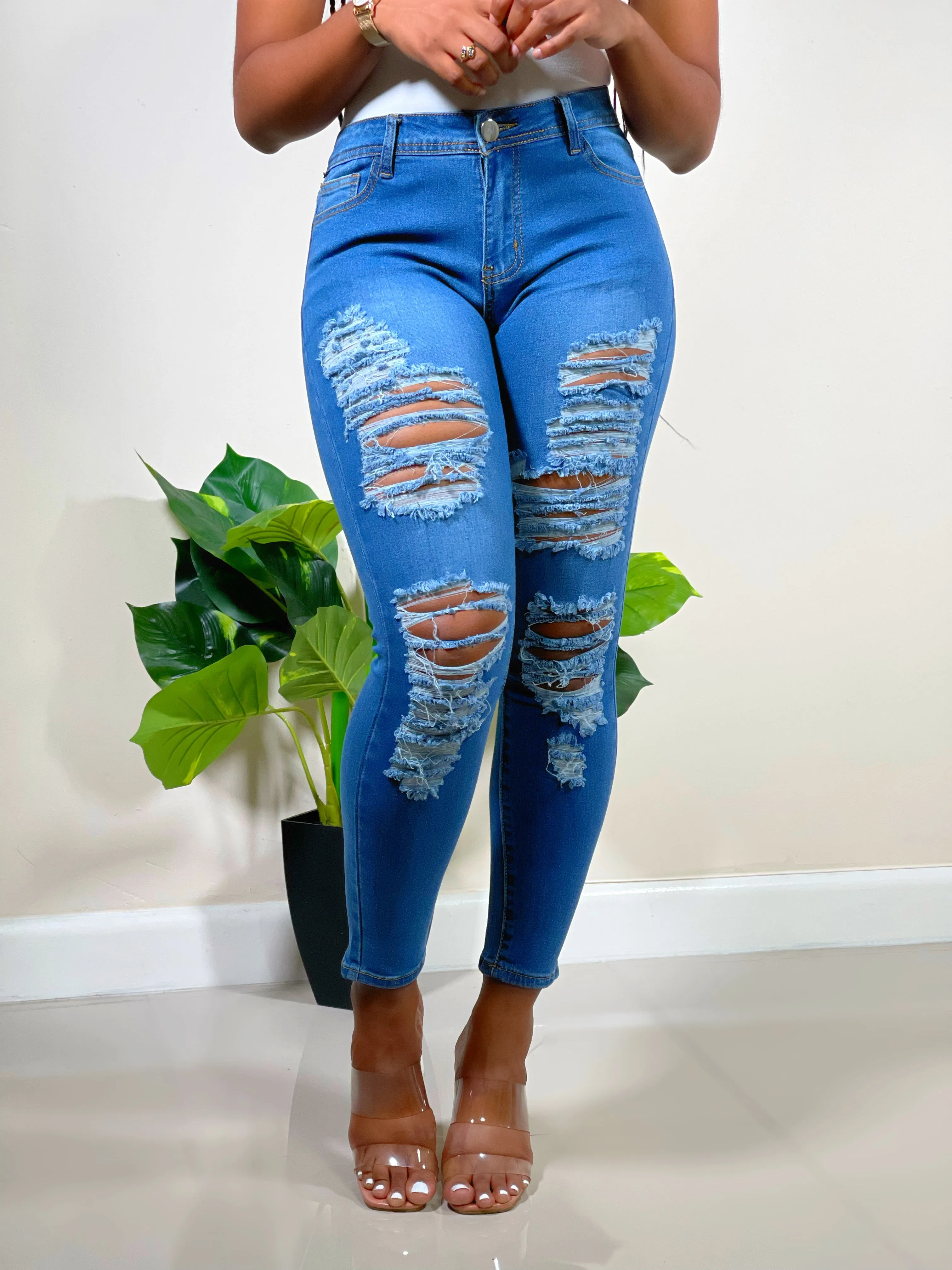 Jessie High Waist Ankle Jeans-Indigo