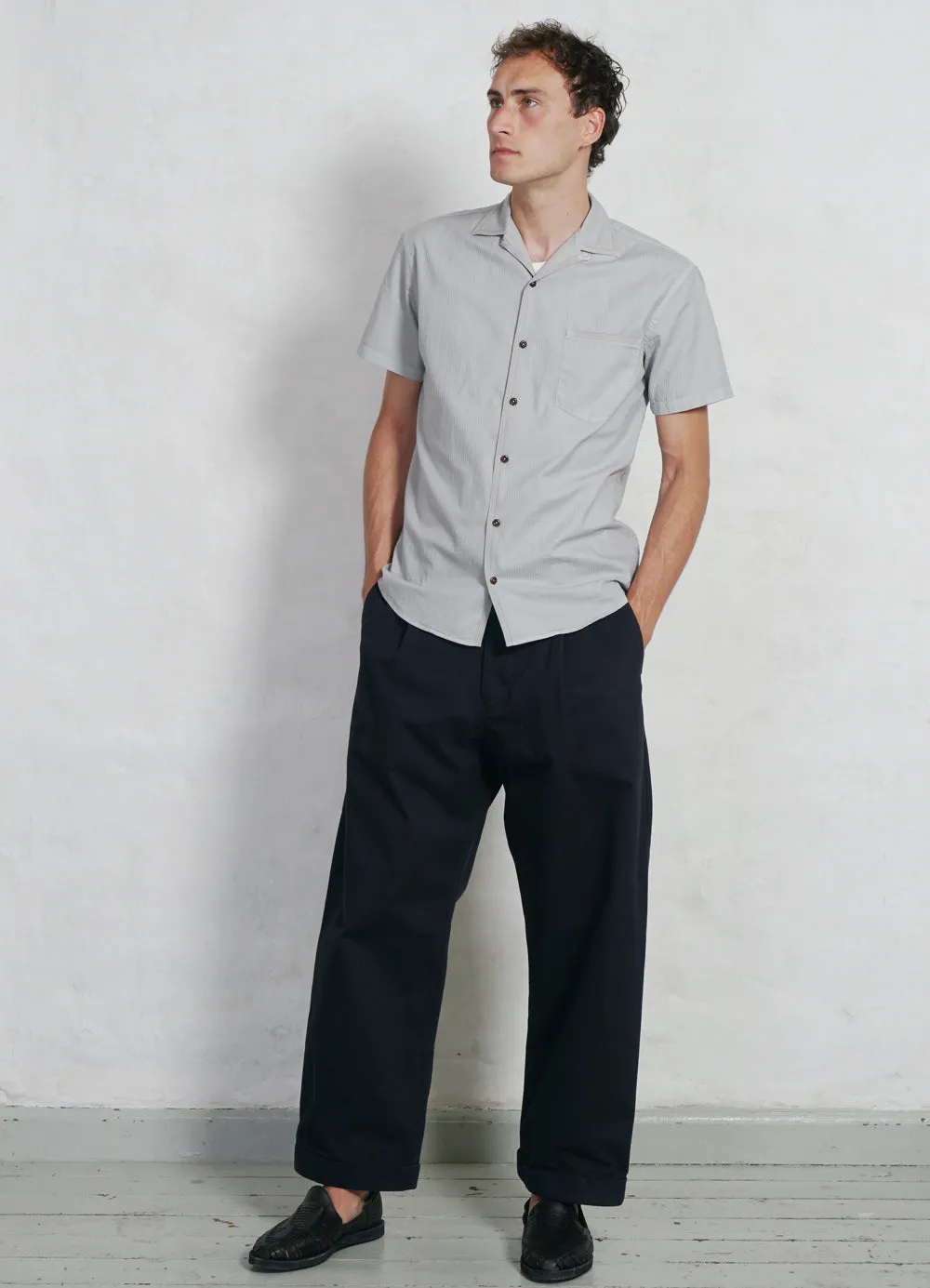 JONNY | Short Sleeve Herringbone Shirt | Rain