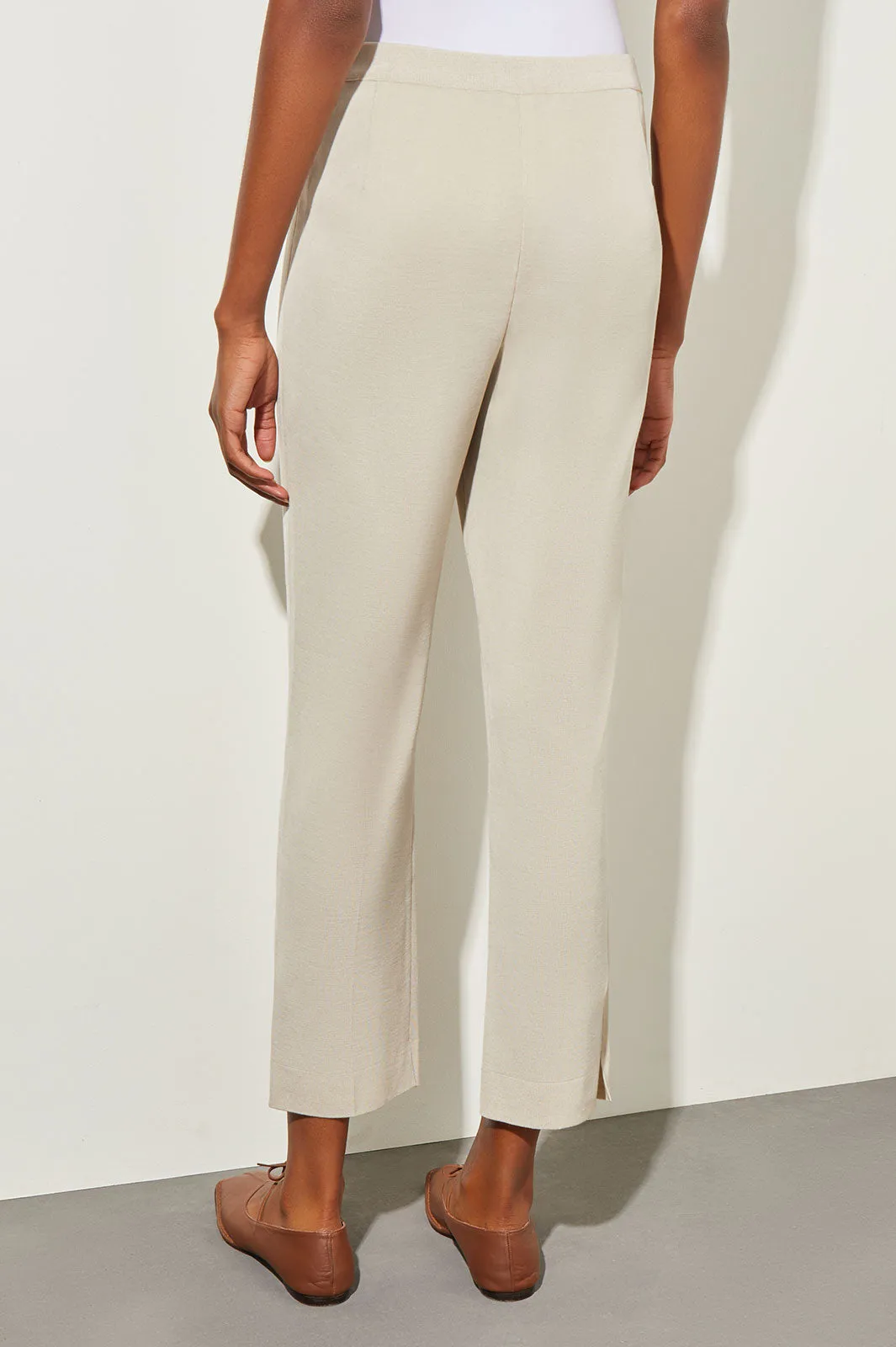 Knit Straight-Leg Ankle Pants