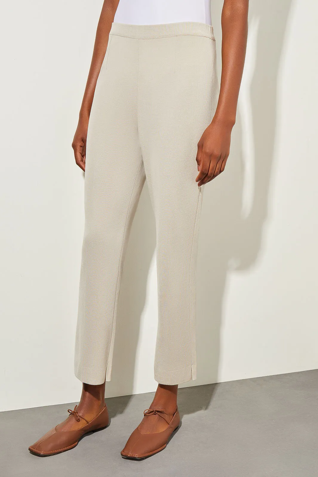 Knit Straight-Leg Ankle Pants