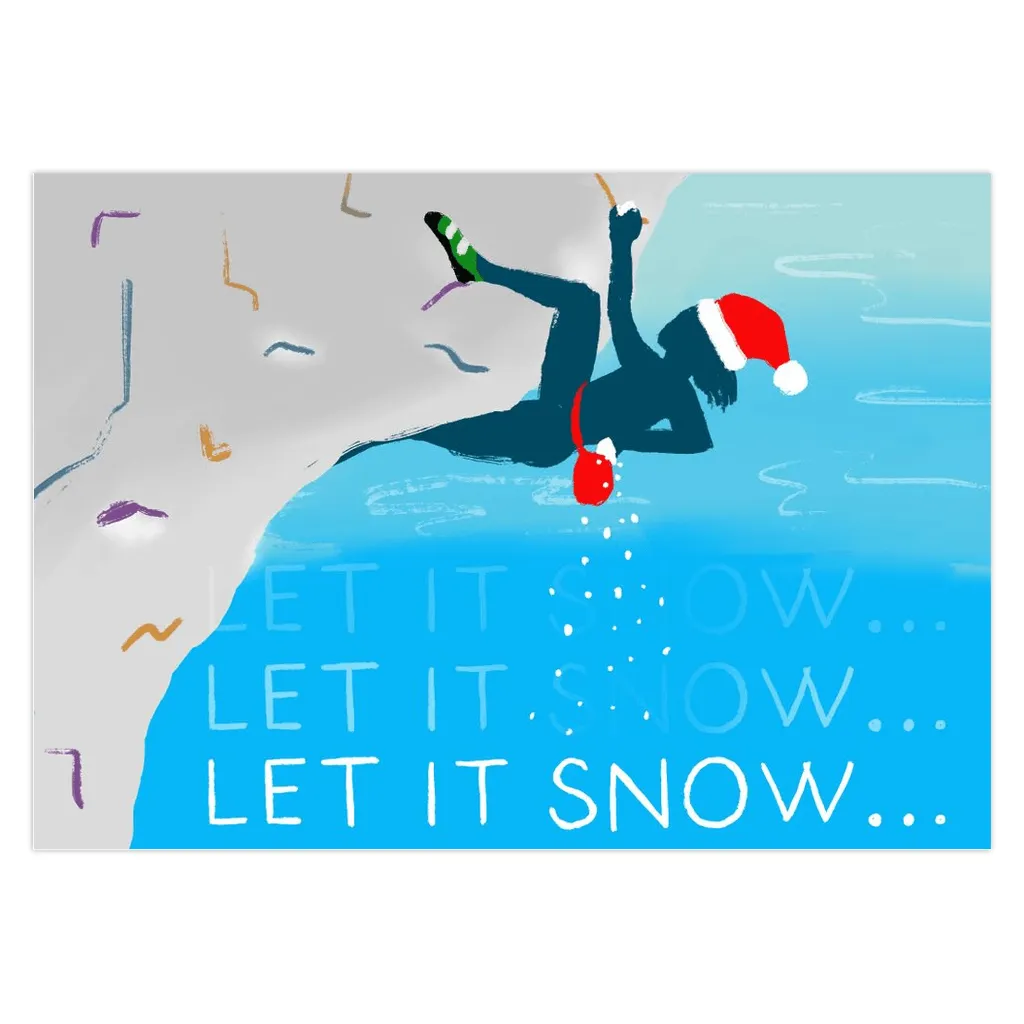 Let It Snow... - Rock Climbing holiday greeting card