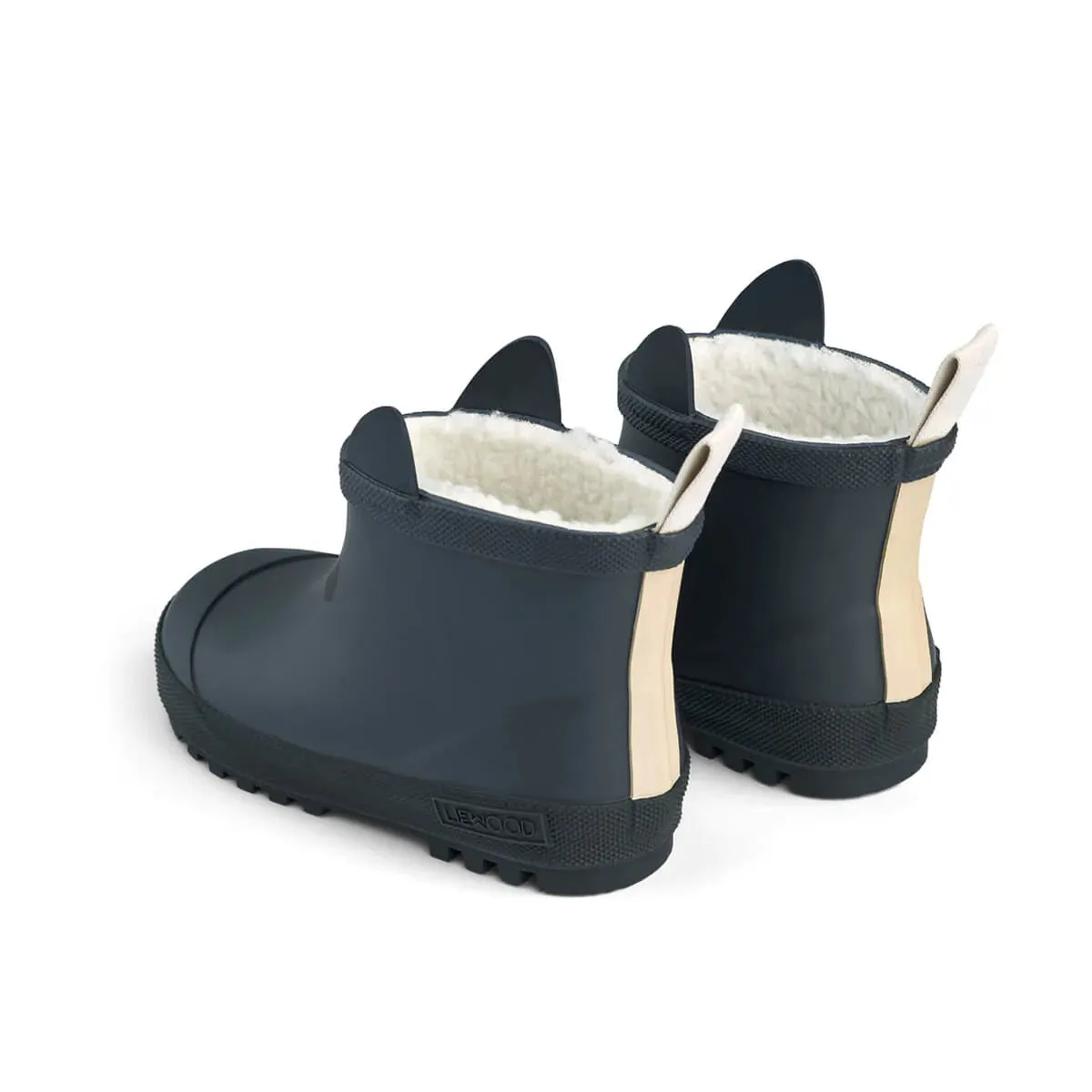 Liewood Jesse Insulated Waterproof Rain Boots for Kids - Midnight Navy & Black Mix