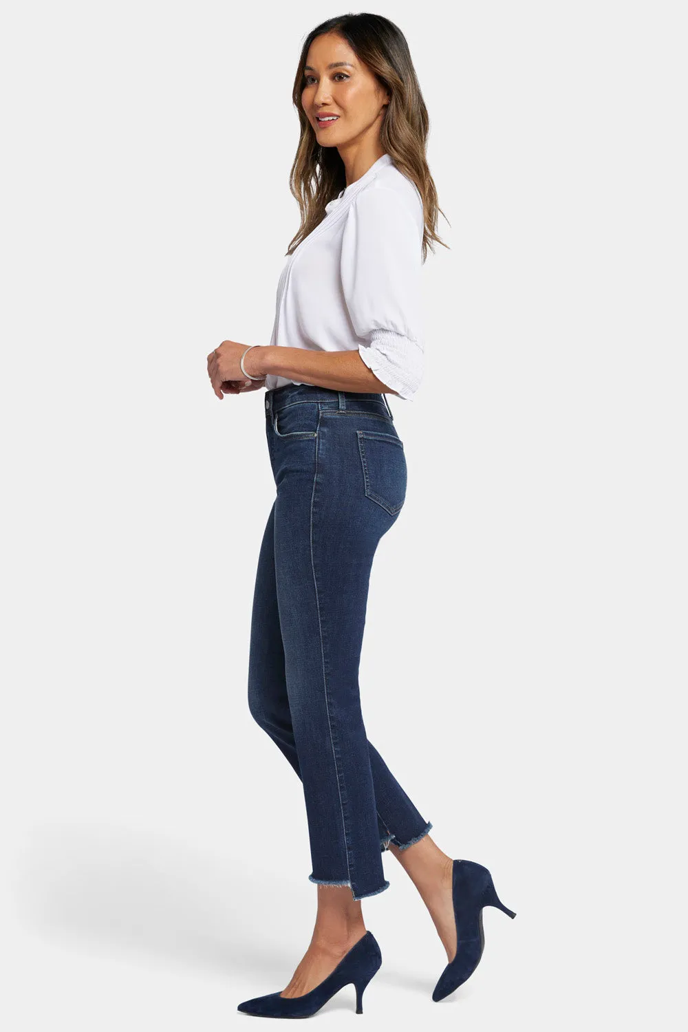 Marilyn Straight Ankle Jeans - Lotus Gardens