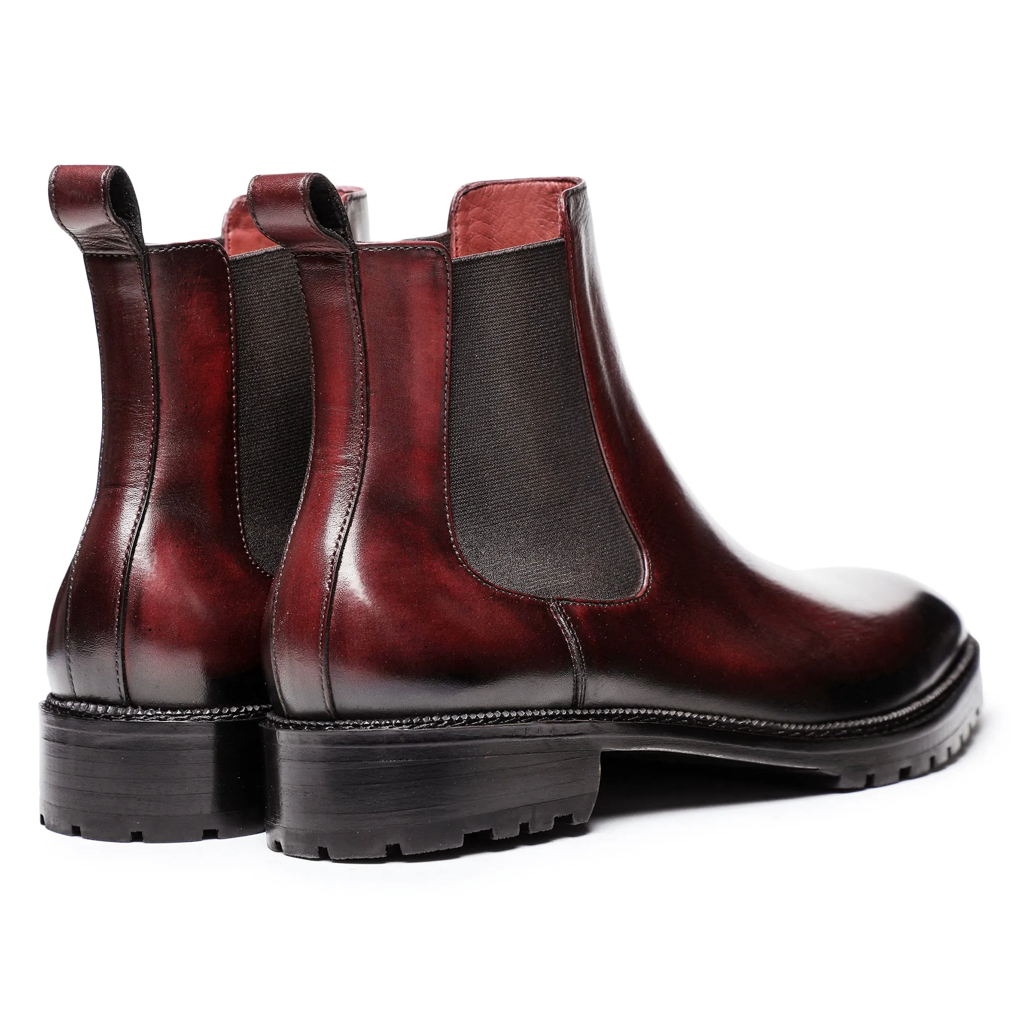 Mens Chelsea Boots - Wine Red