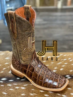 Mens JH Gator Belly Salvaje Square Toe Boots / Panal Tops