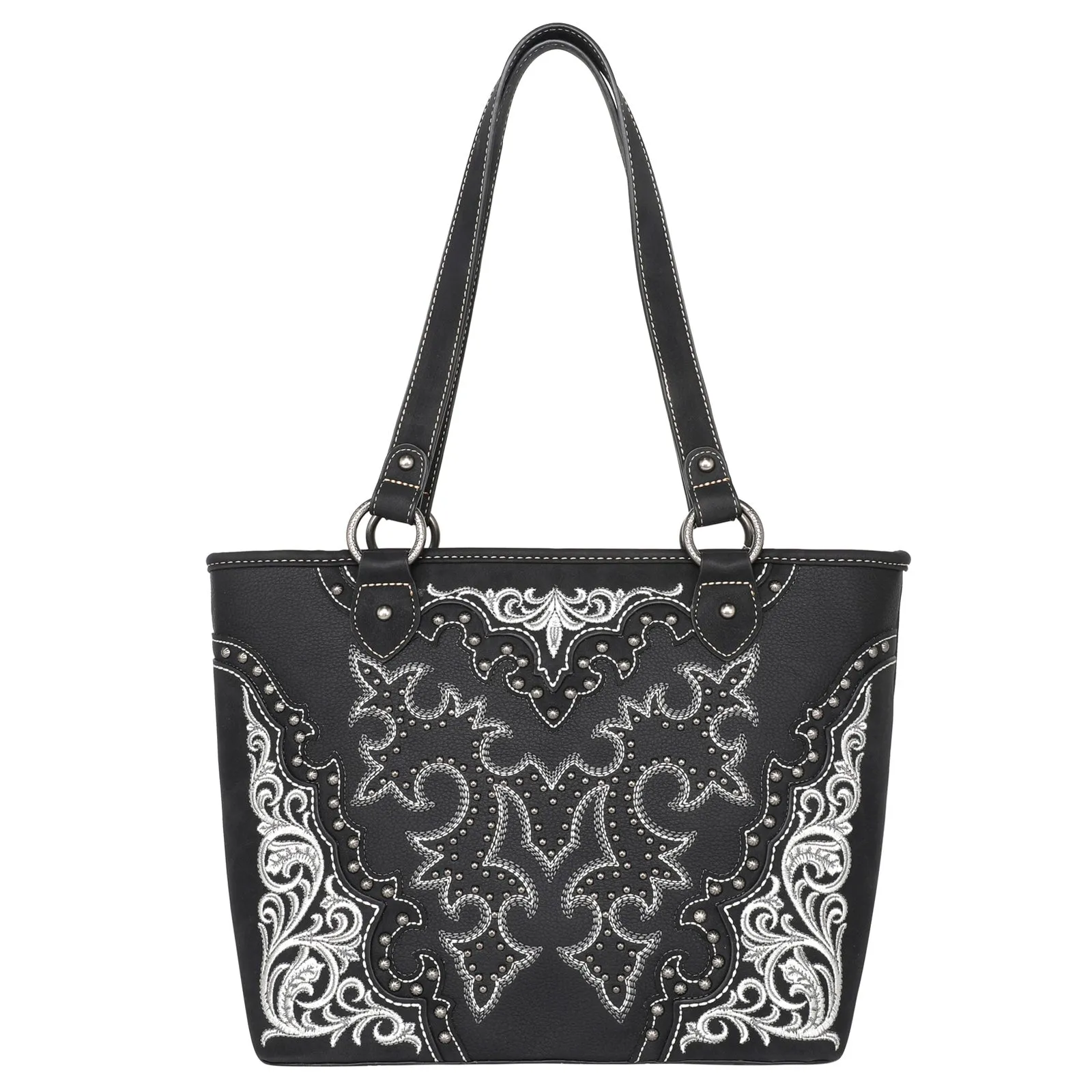 Montana West Boot Scroll Embroidered Carry Tote Bag