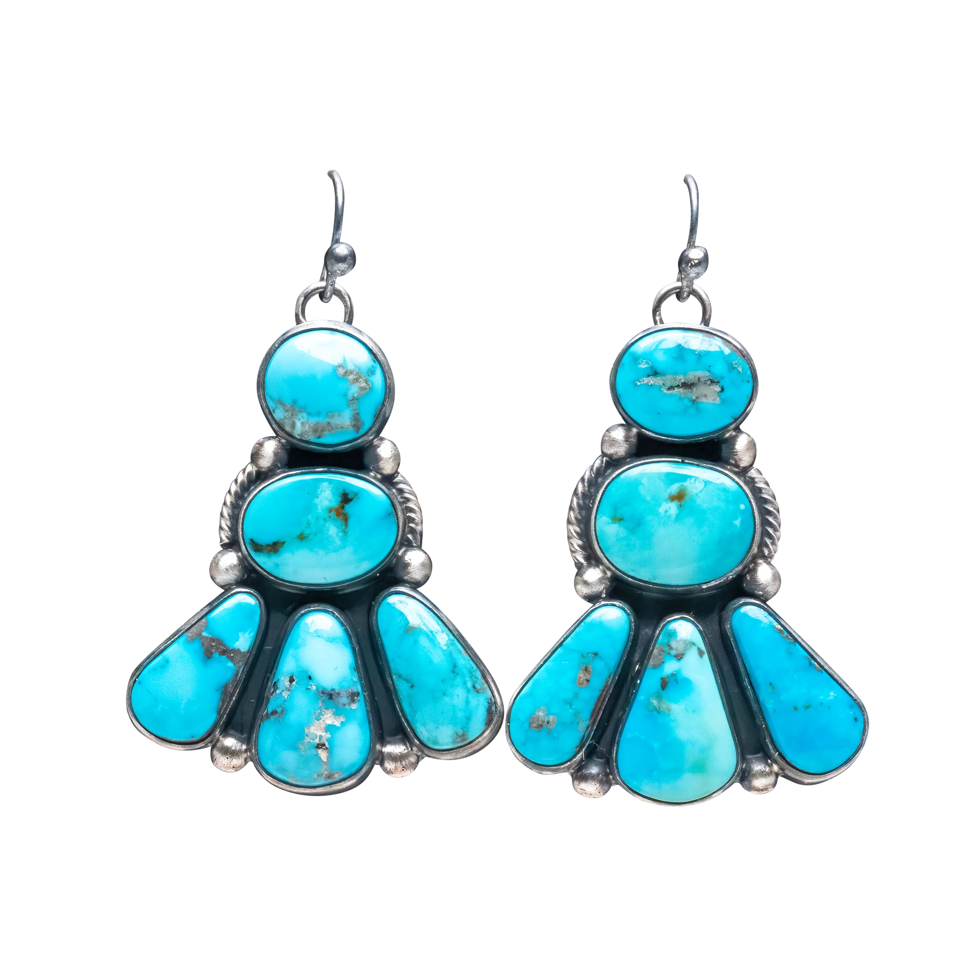 Natural Morenci Turquoise Squash Blossom & Earring Set | Andy Martin