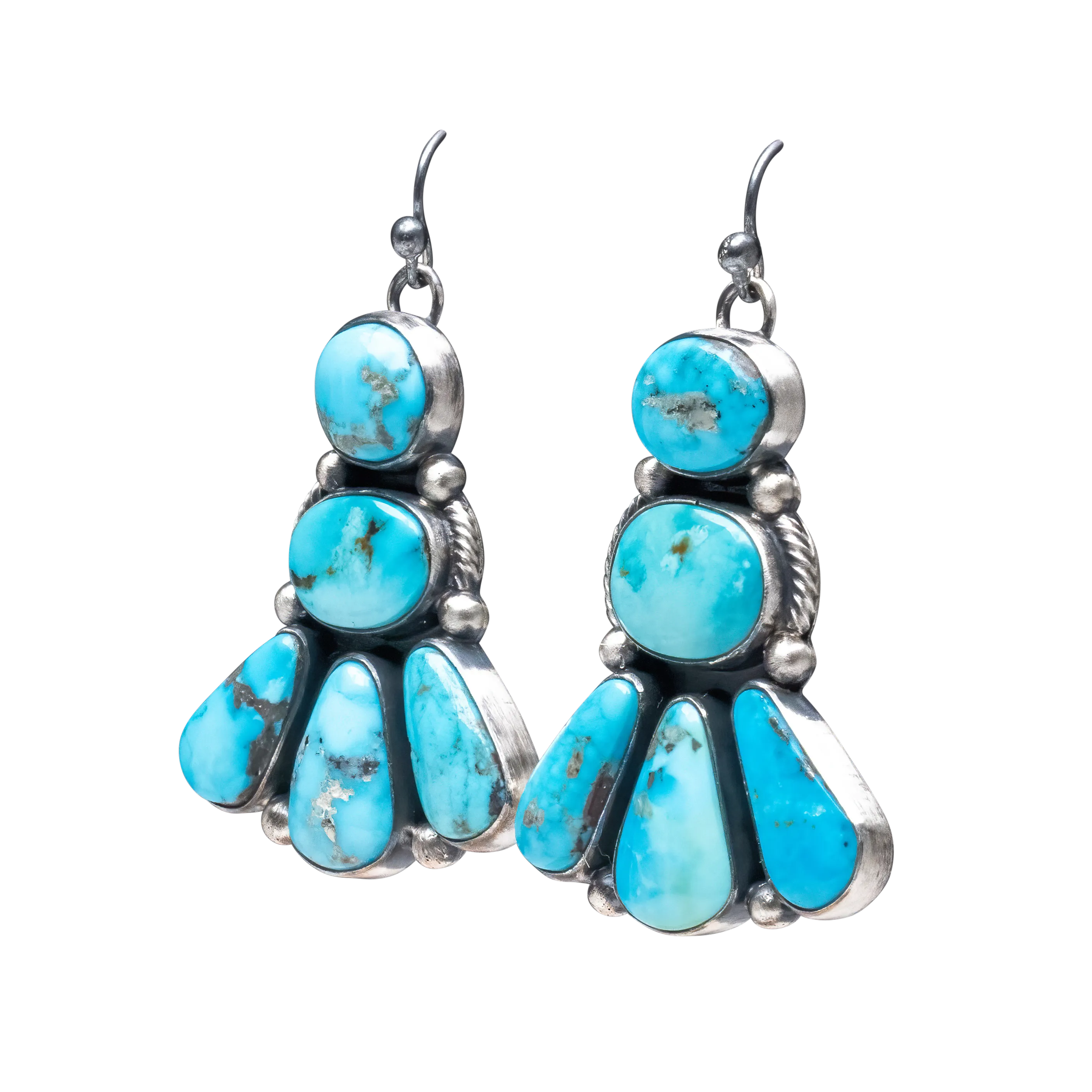 Natural Morenci Turquoise Squash Blossom & Earring Set | Andy Martin