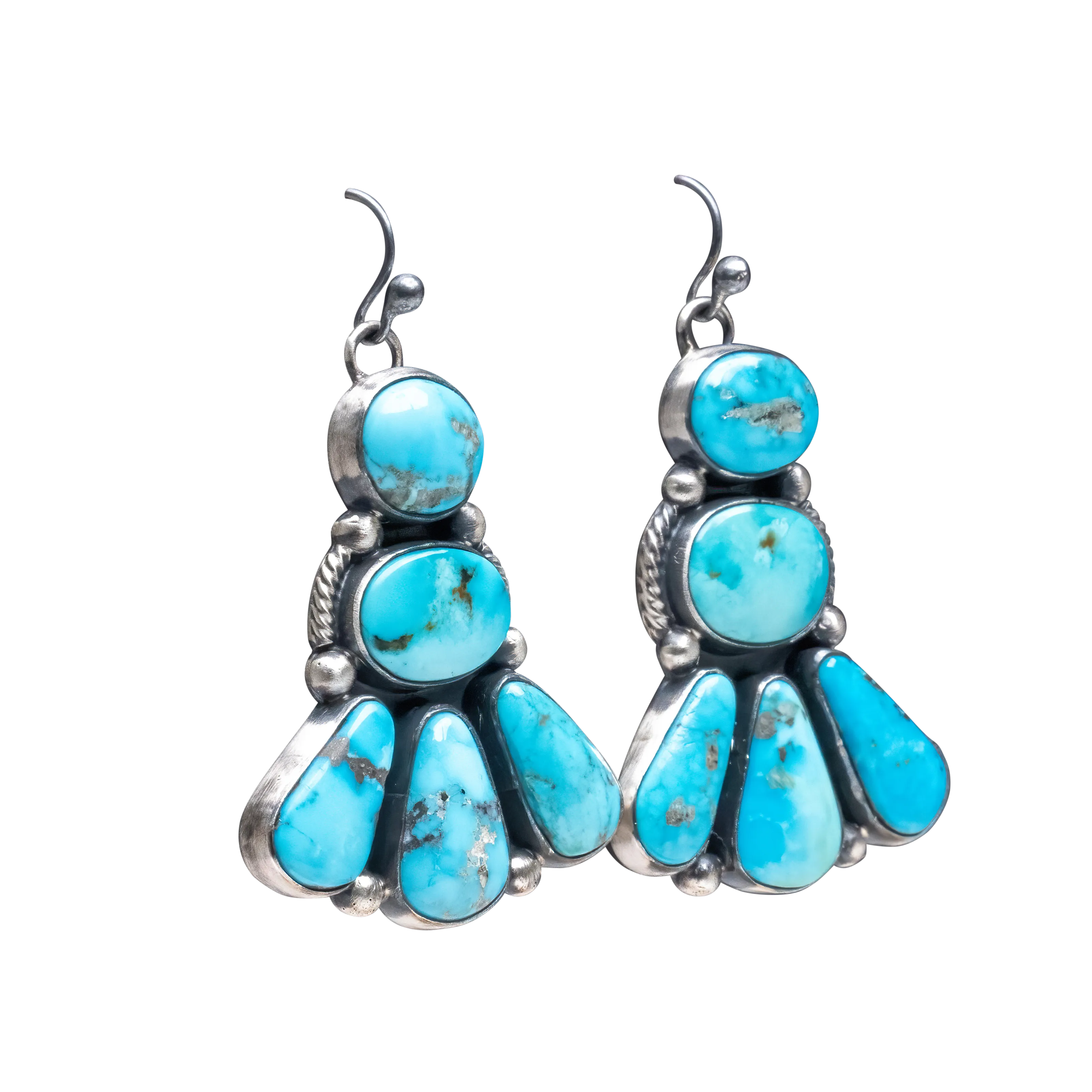 Natural Morenci Turquoise Squash Blossom & Earring Set | Andy Martin