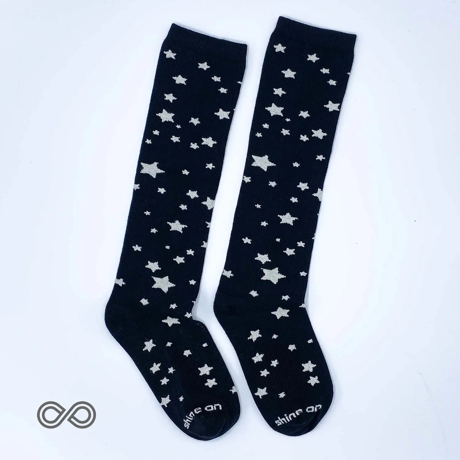 NEW HAVEN Organic Cotton Knee-High Socks (Mantra) (One Pair) (Grown & Made in USA)