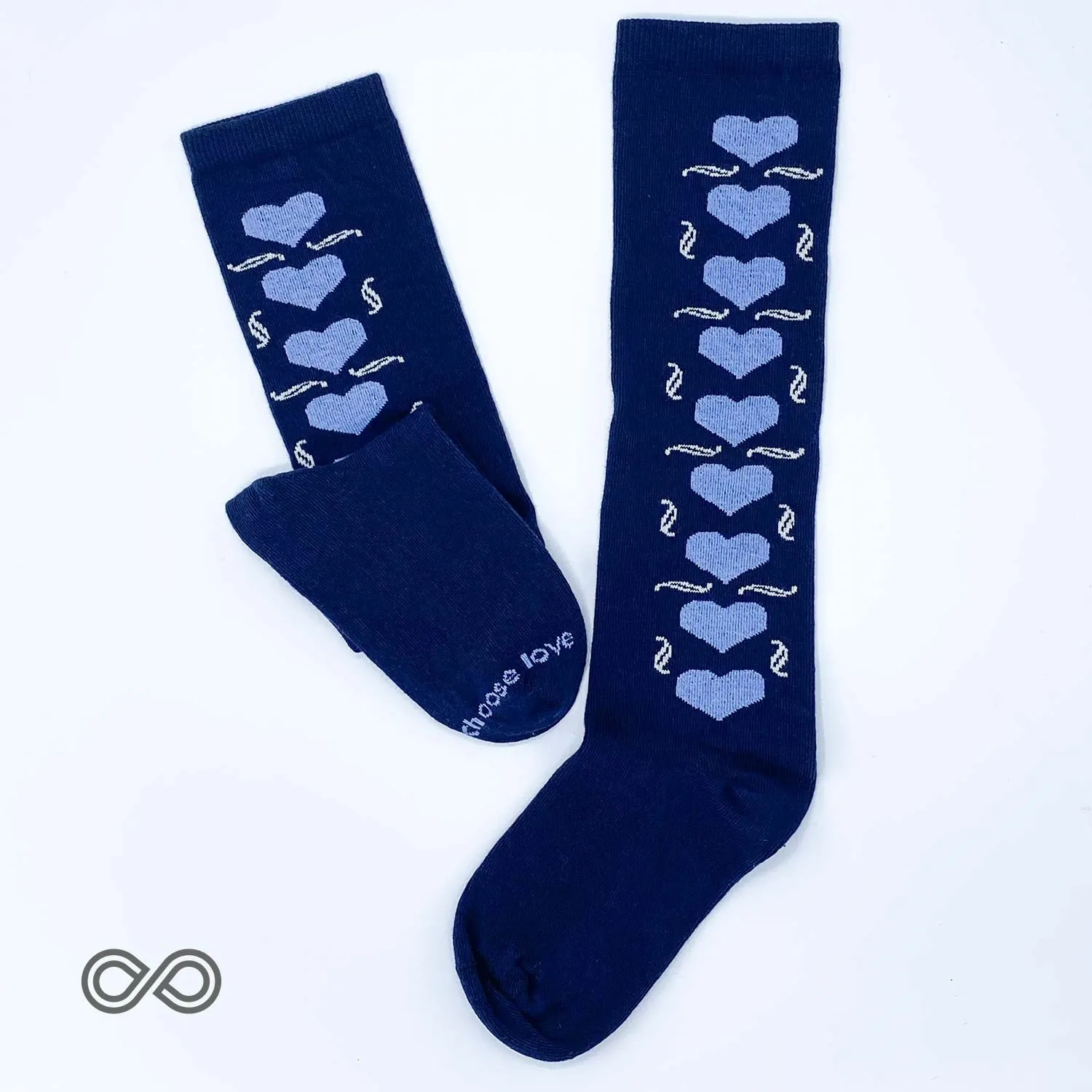 NEW HAVEN Organic Cotton Knee-High Socks (Mantra) (One Pair) (Grown & Made in USA)