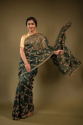 Organza Vintage Work Saree