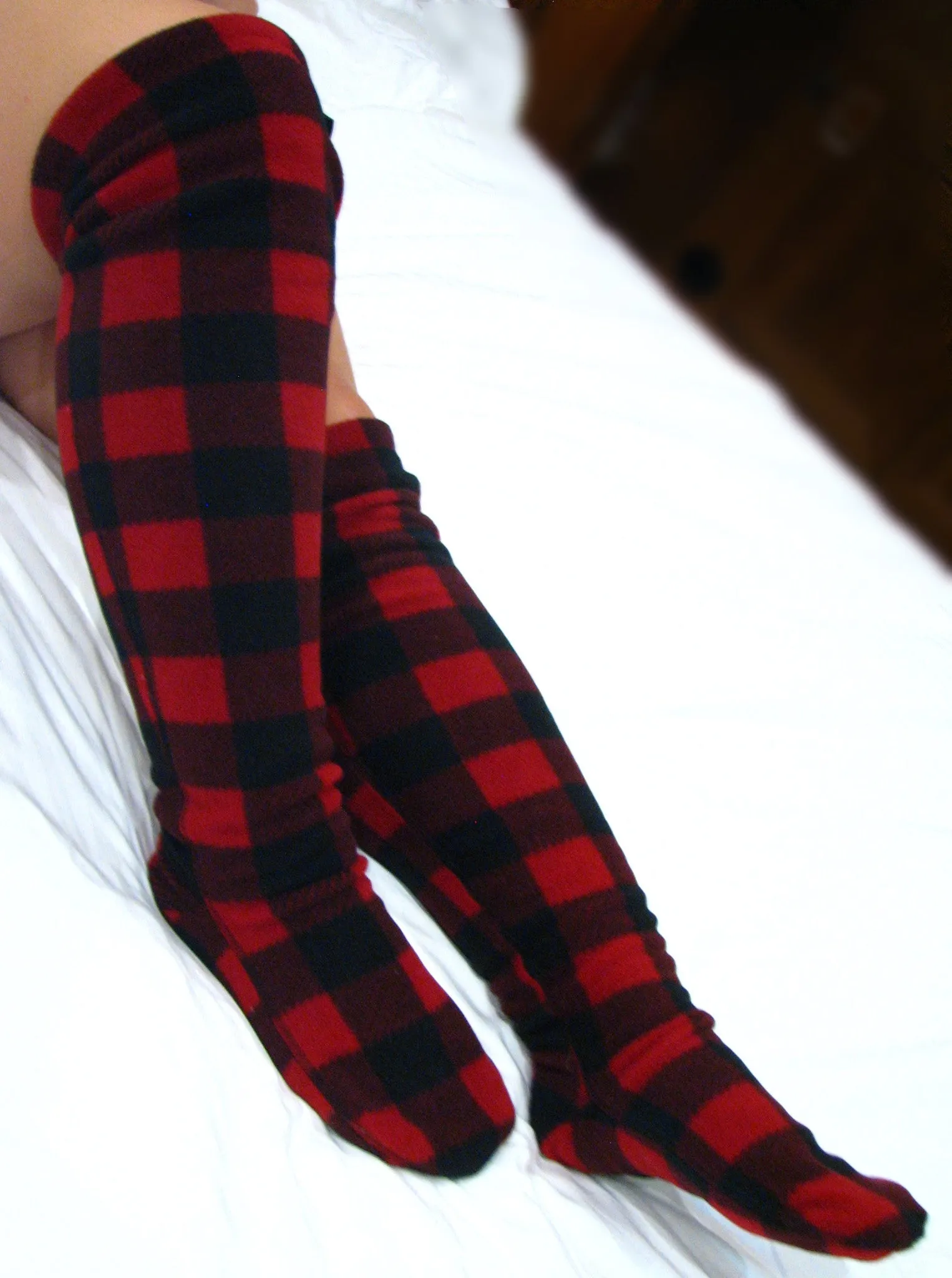 Over The Knee Fleece Socks - Lumberjack