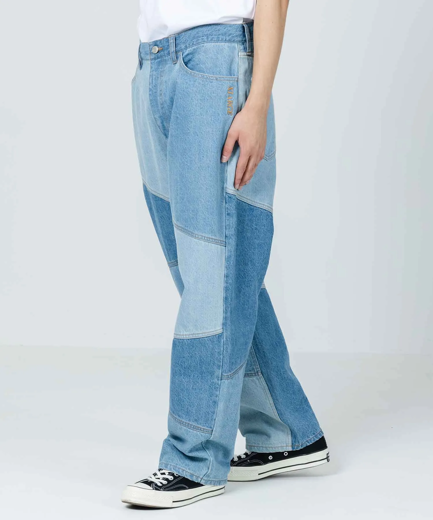 PANELED WORK DENIM PANTS