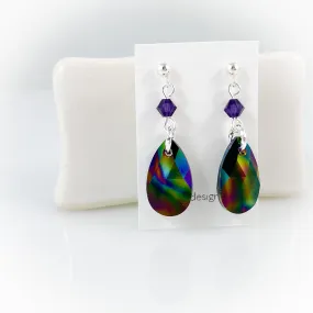 "Crystal Rain" (Black Rainbow) Earrings