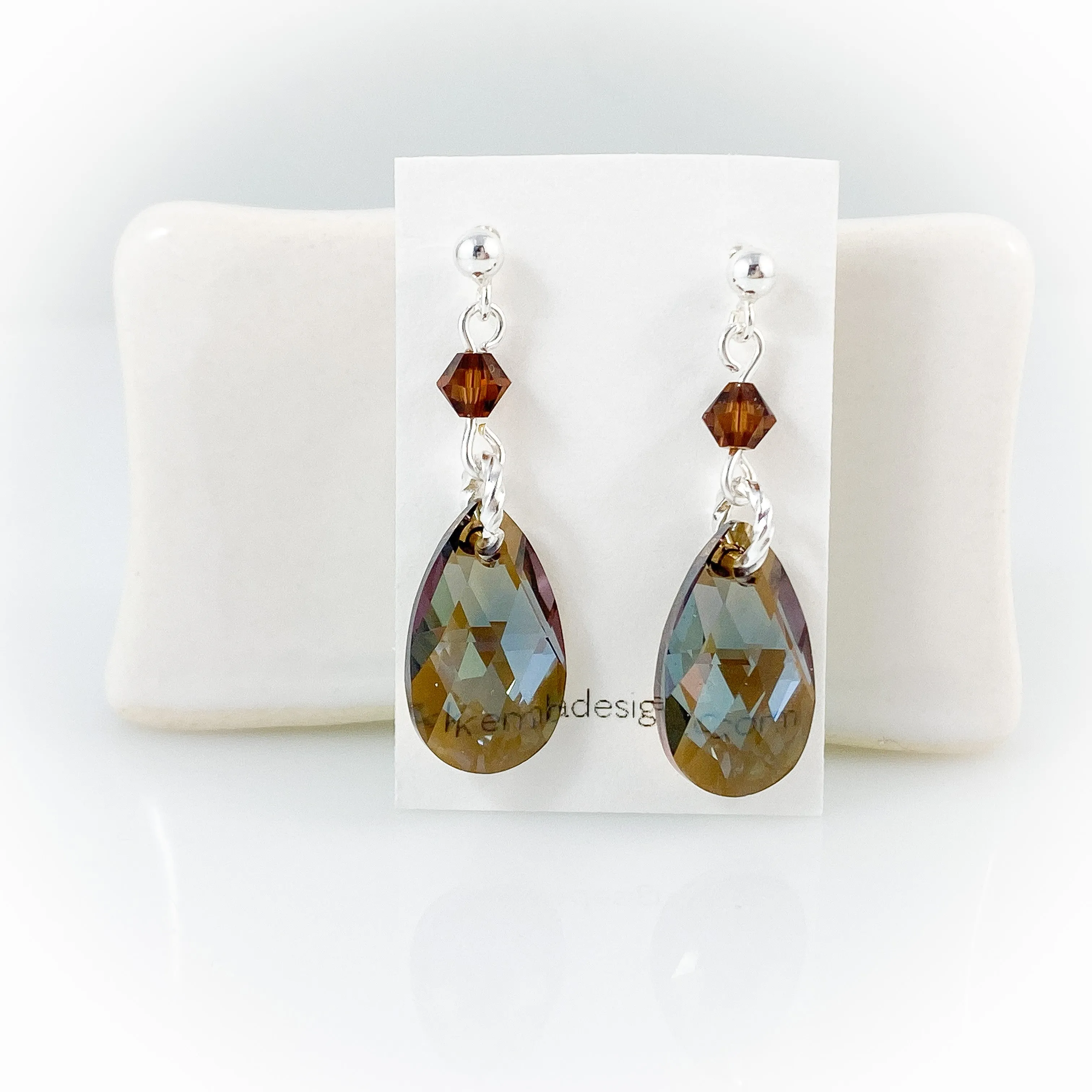 "Crystal Rain" (Coffee) Earrings