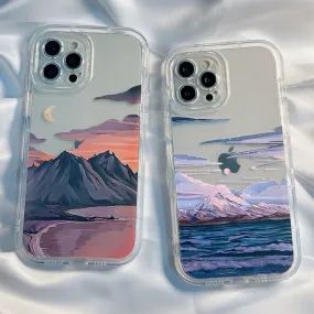 Vintage Snow-Capped Mountain Sunset Phone Case