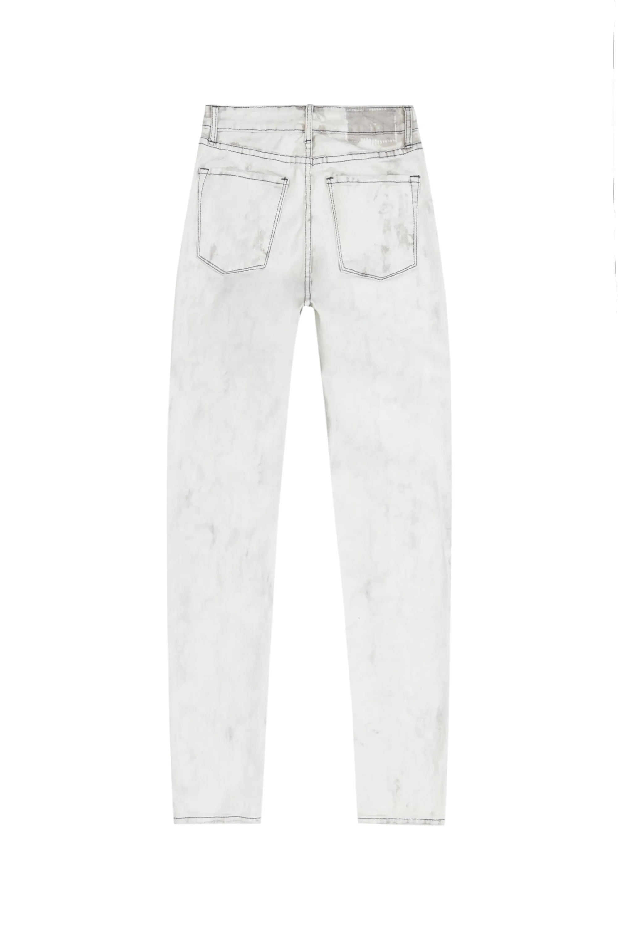 Slit knee Basic Denim Pants - Crystal Grey