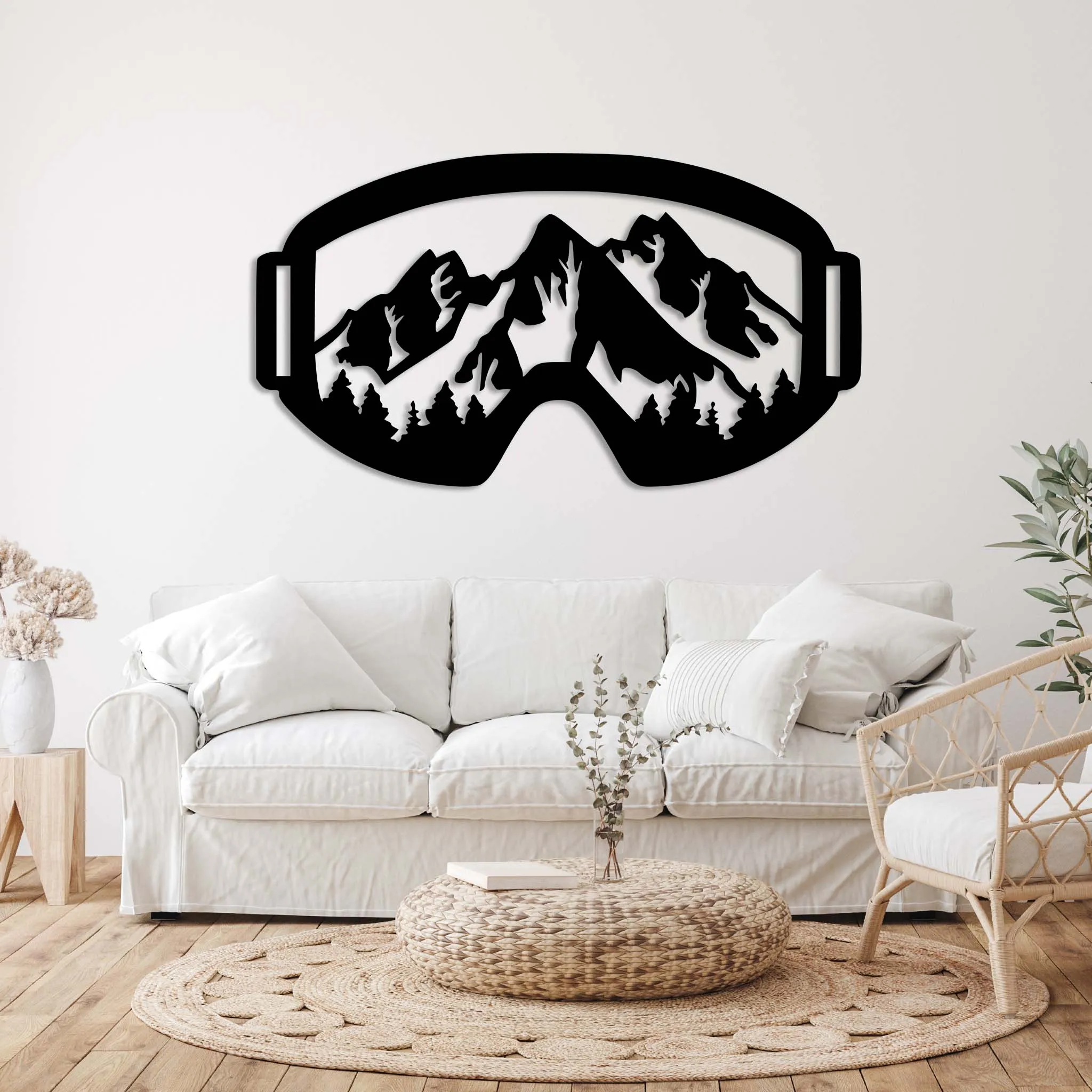 Snow Mountain Goggles - Metal Wall Art