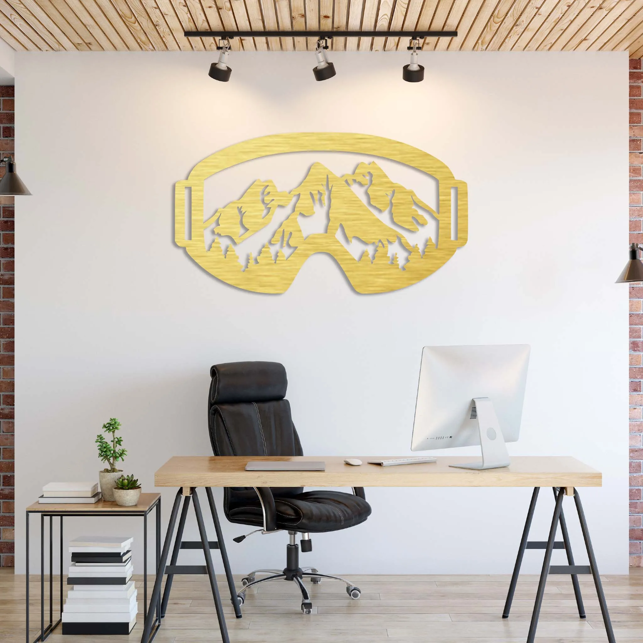 Snow Mountain Goggles - Metal Wall Art