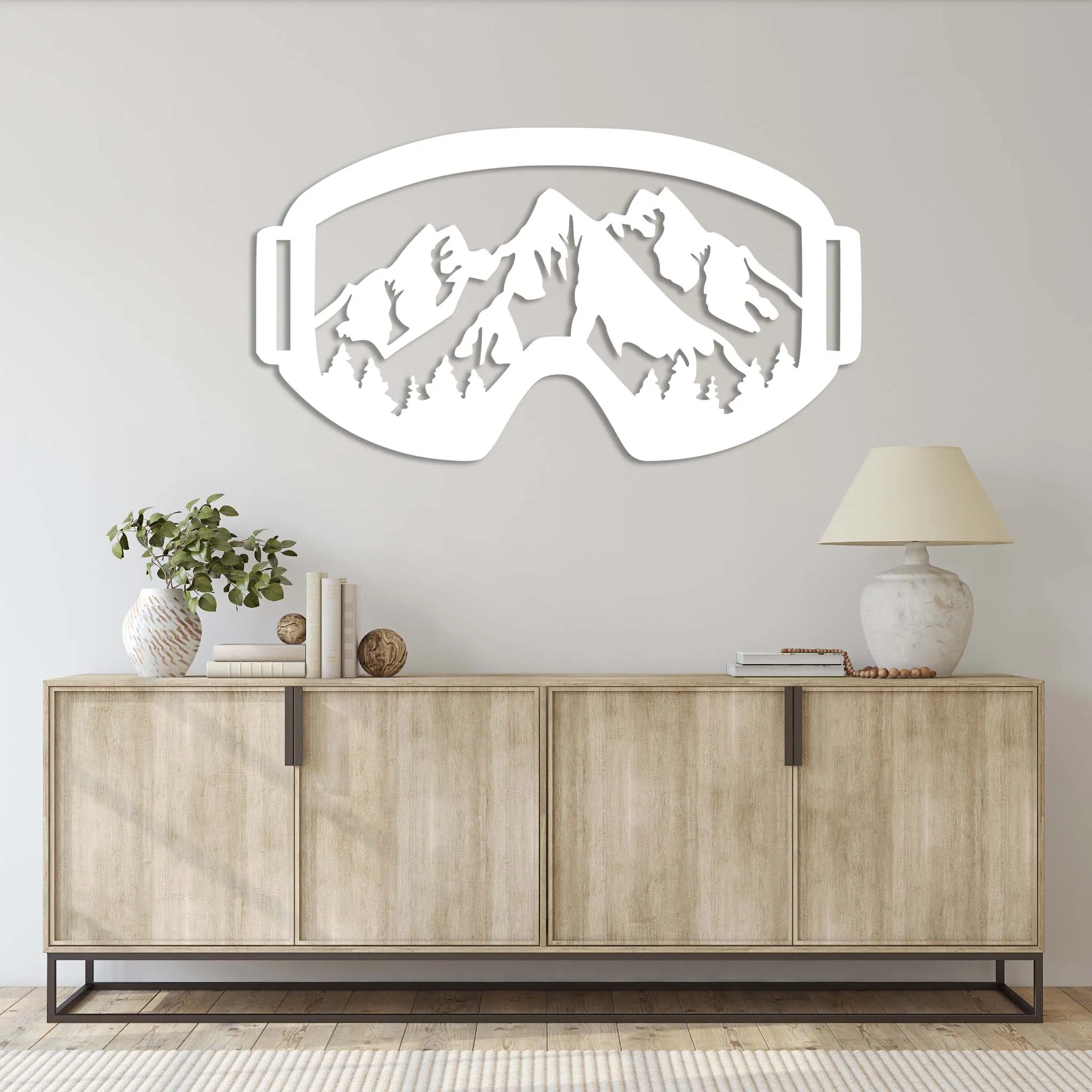 Snow Mountain Goggles - Metal Wall Art