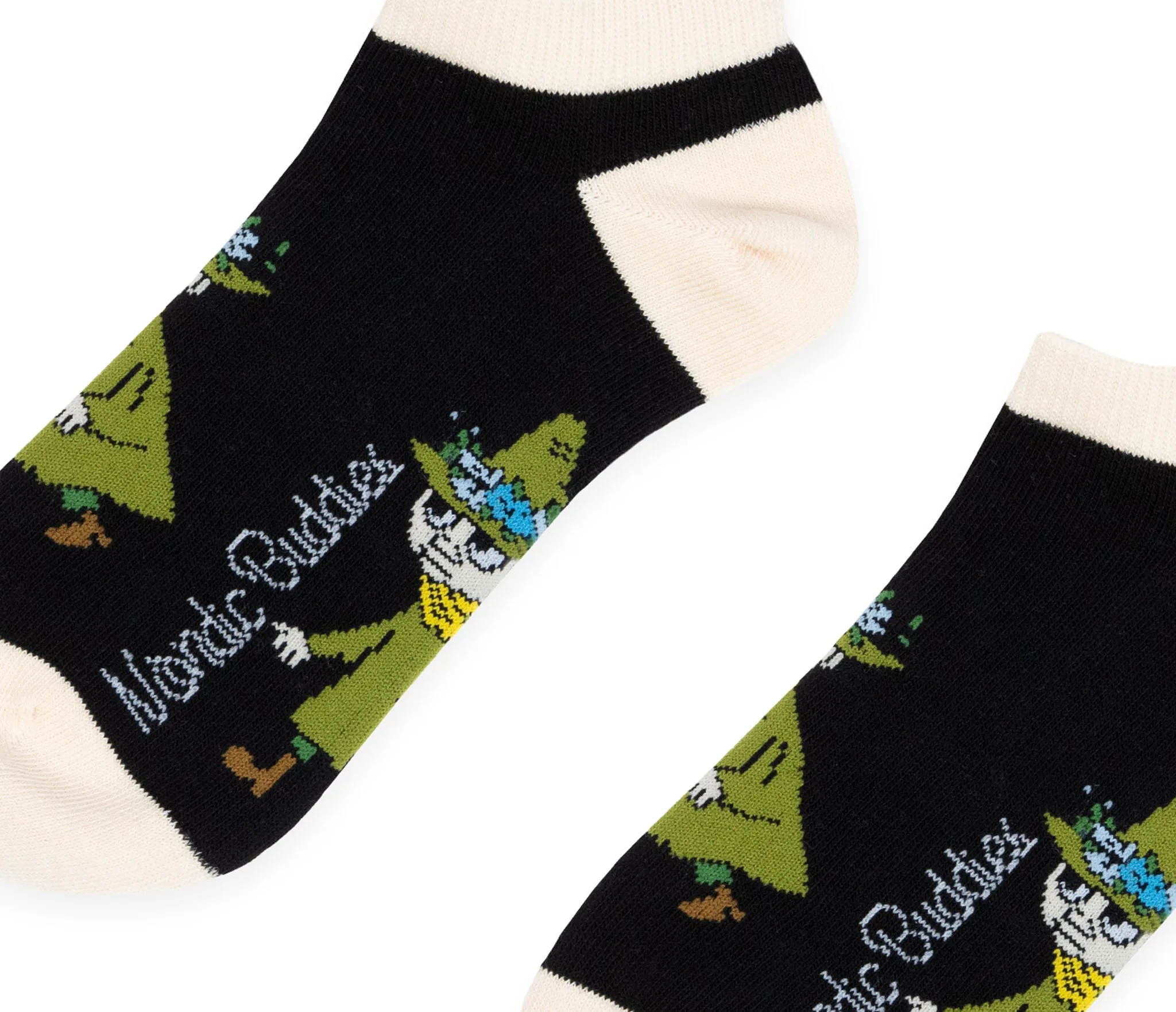 Snufkin Ladies Ankle Socks - Black and Beige