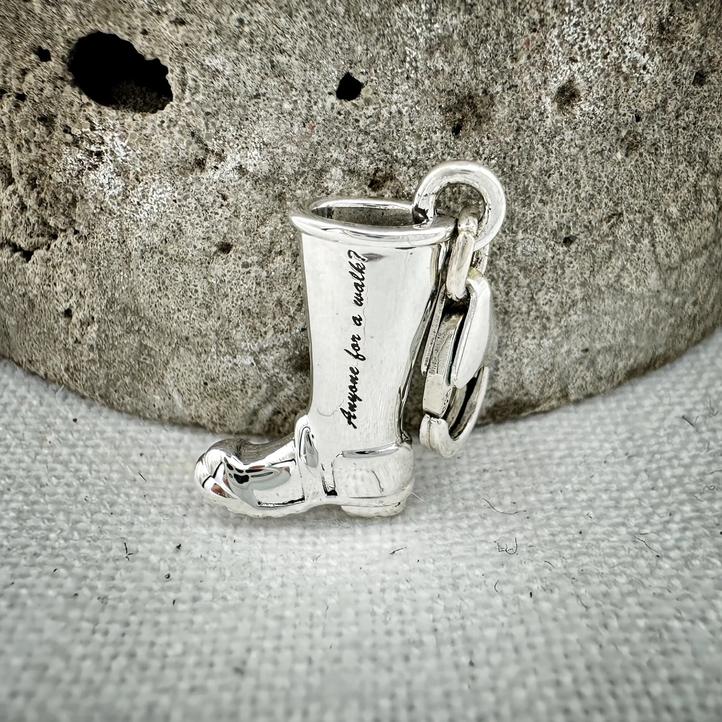 Welly Boot Personalised Silver Charm